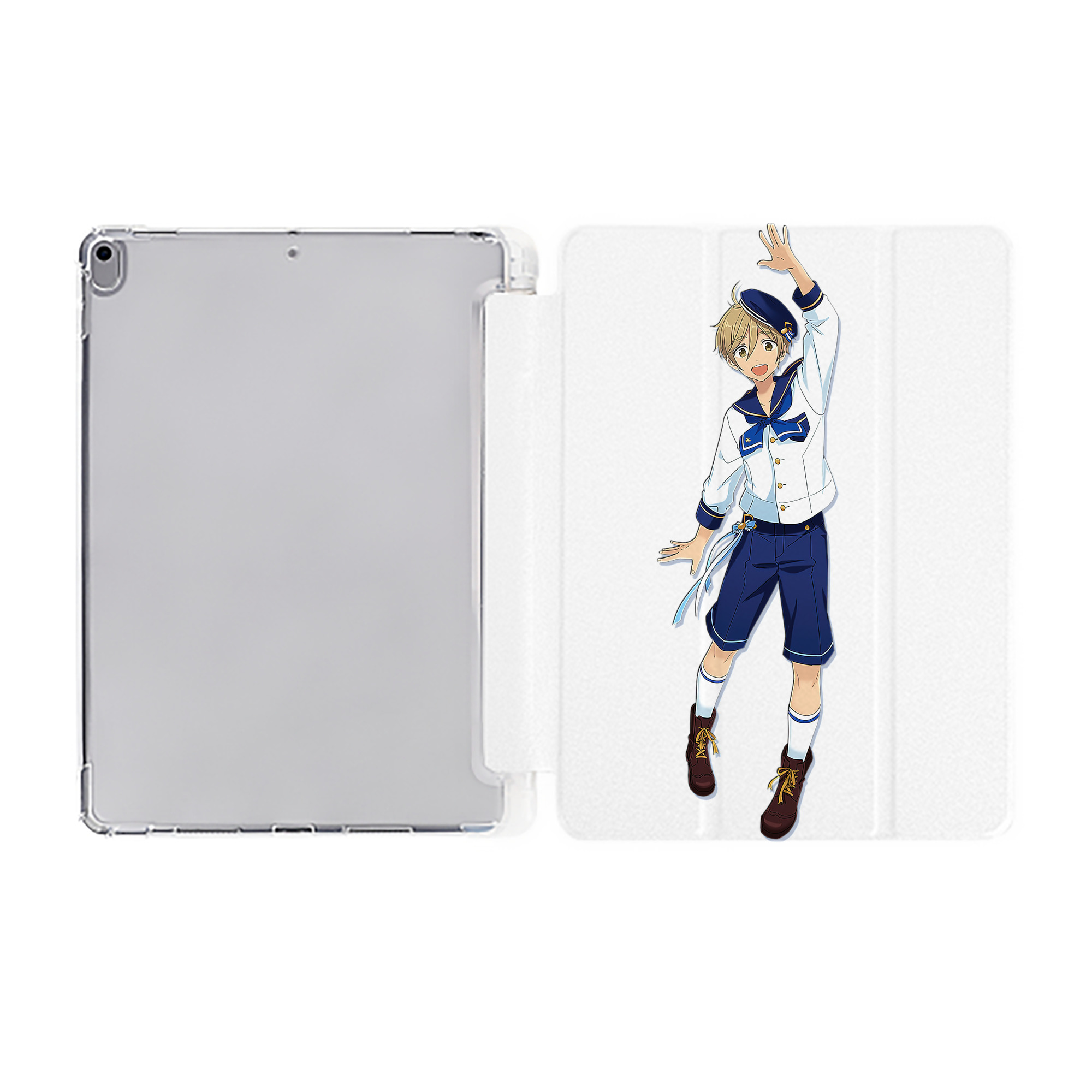 （画像用） あんさんぶるスターズ! Ensemble Stars IPad ケース ペン収納付き 三つ折りスタンド PUレザー×シリコン 対応機種9.5/10.5/10.9インチ